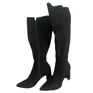 Marc Fisher Thigh High Sock Boots Black Faux Suede Women's Size 6M  MFCalana-M